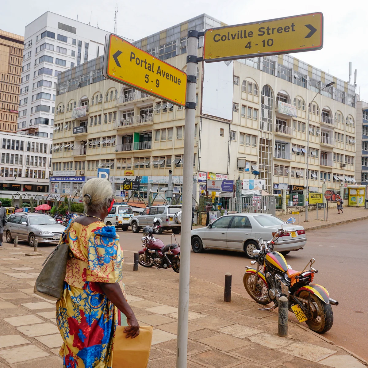 Traffic moving through a city road in Uganda
